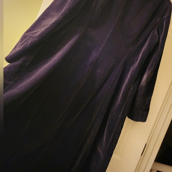 BLACK Cotton Velvet Coat Size 8 - Picture 3 of 8